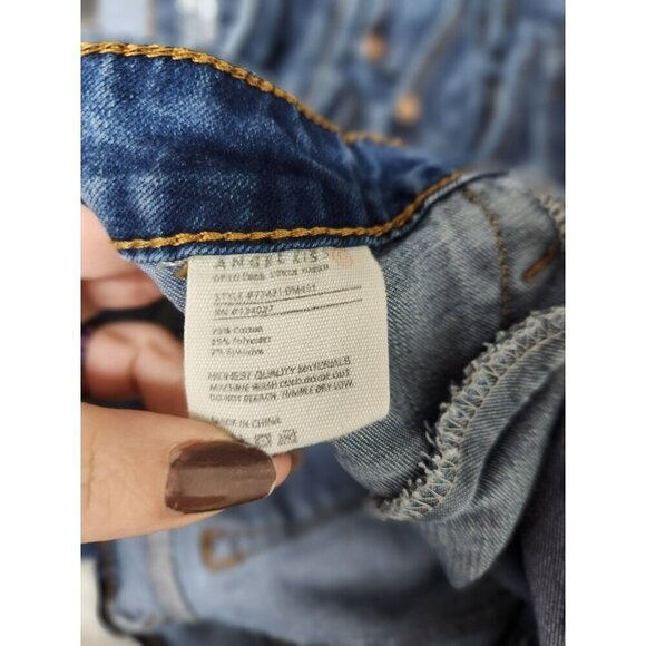 Angel Kiss Womens Distressed Embroidered Skinny Jeans Size 9 Blue Denim With Flo - Picture 5 of 5